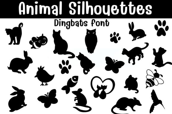 Animal Silhouettes Font for Business