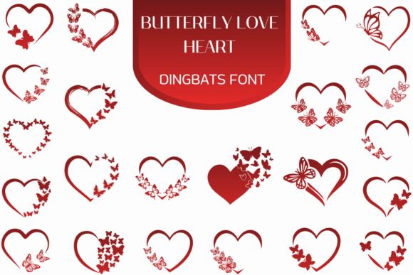Butterfly Love Heart Font