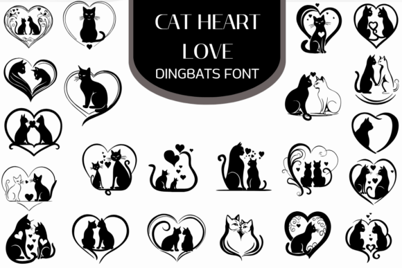 Cat Heart Love Font