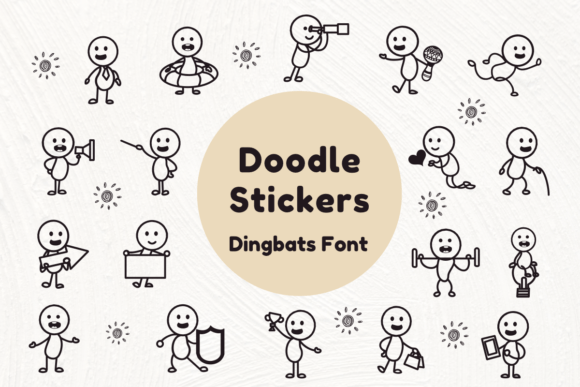 Doodle Stickers Font for Web Design