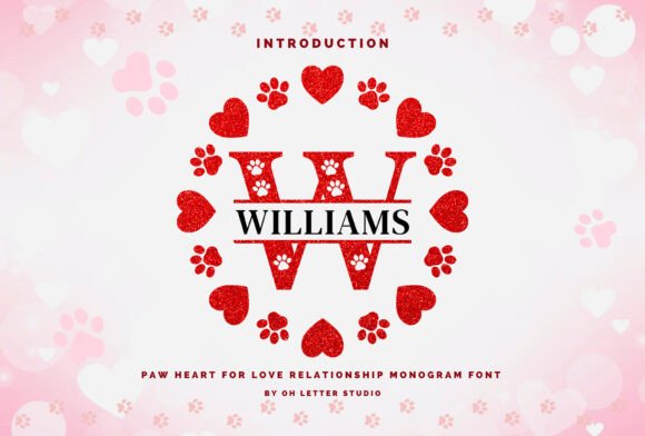 Paw Heart Mongram: A Bold Font for Creative Campaigns