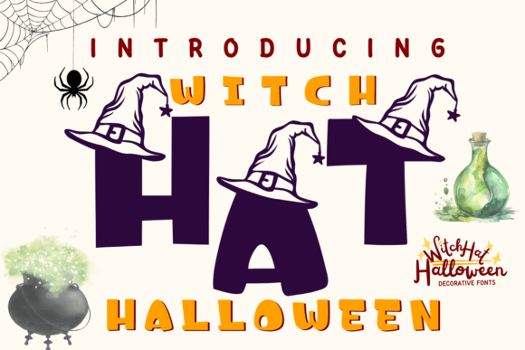 Witch Hat Halloween Font for Business
